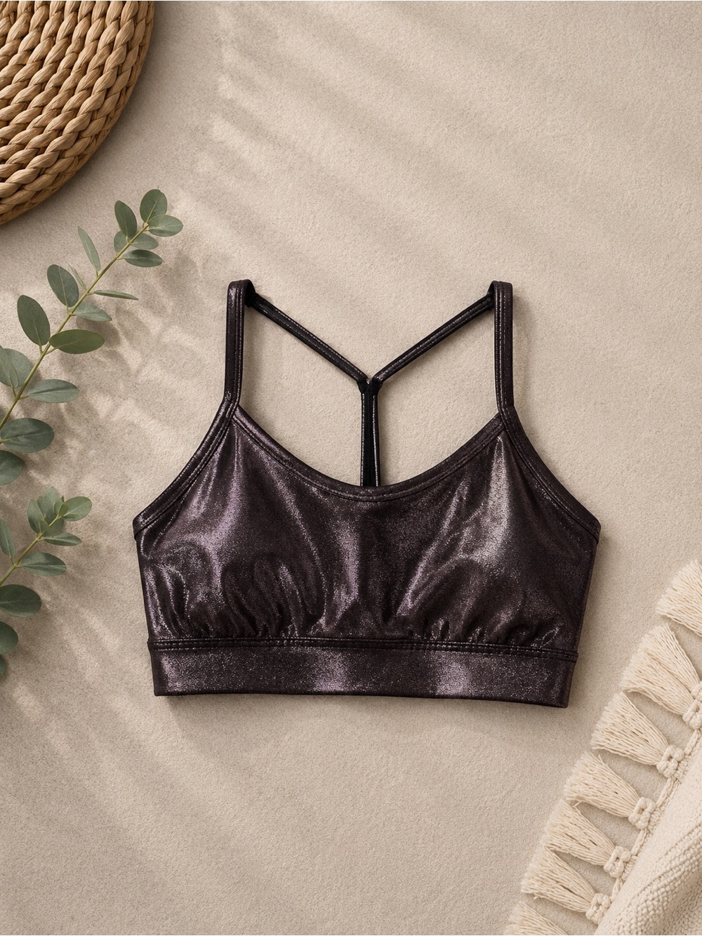 Lululemon Flow Y Bra Metallic Foil Brown Size 10 NWOT C/D Cups